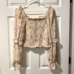 Off the Shoulder Floral Shirt